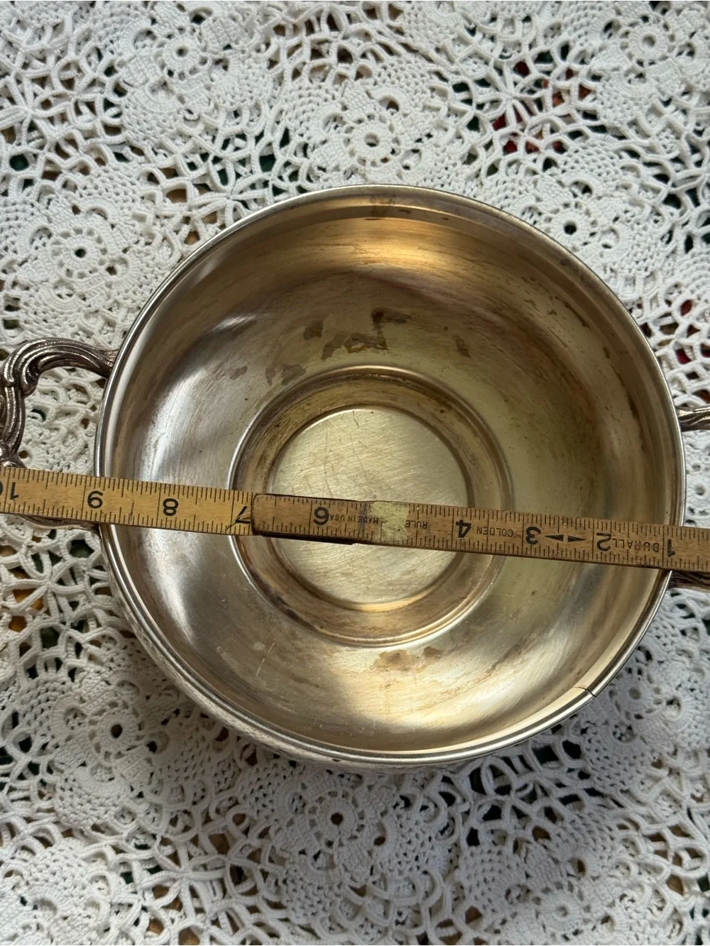 Vintage Towle Silver Covered Serving Dish with Ornate Handles